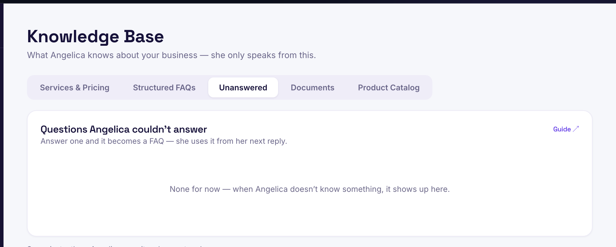 What to do when Angelica doesn't know the answer